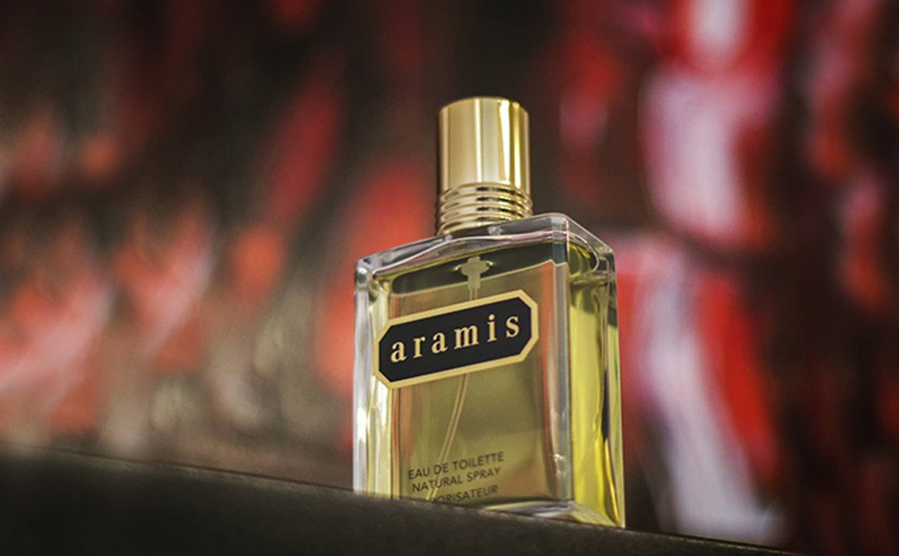 Aramis cologne in dramatic lighting
