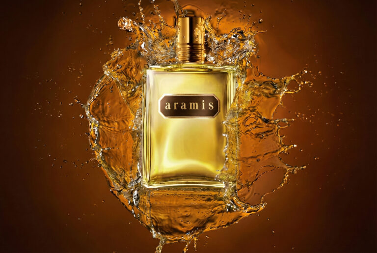 Aramis cologne in golden light
