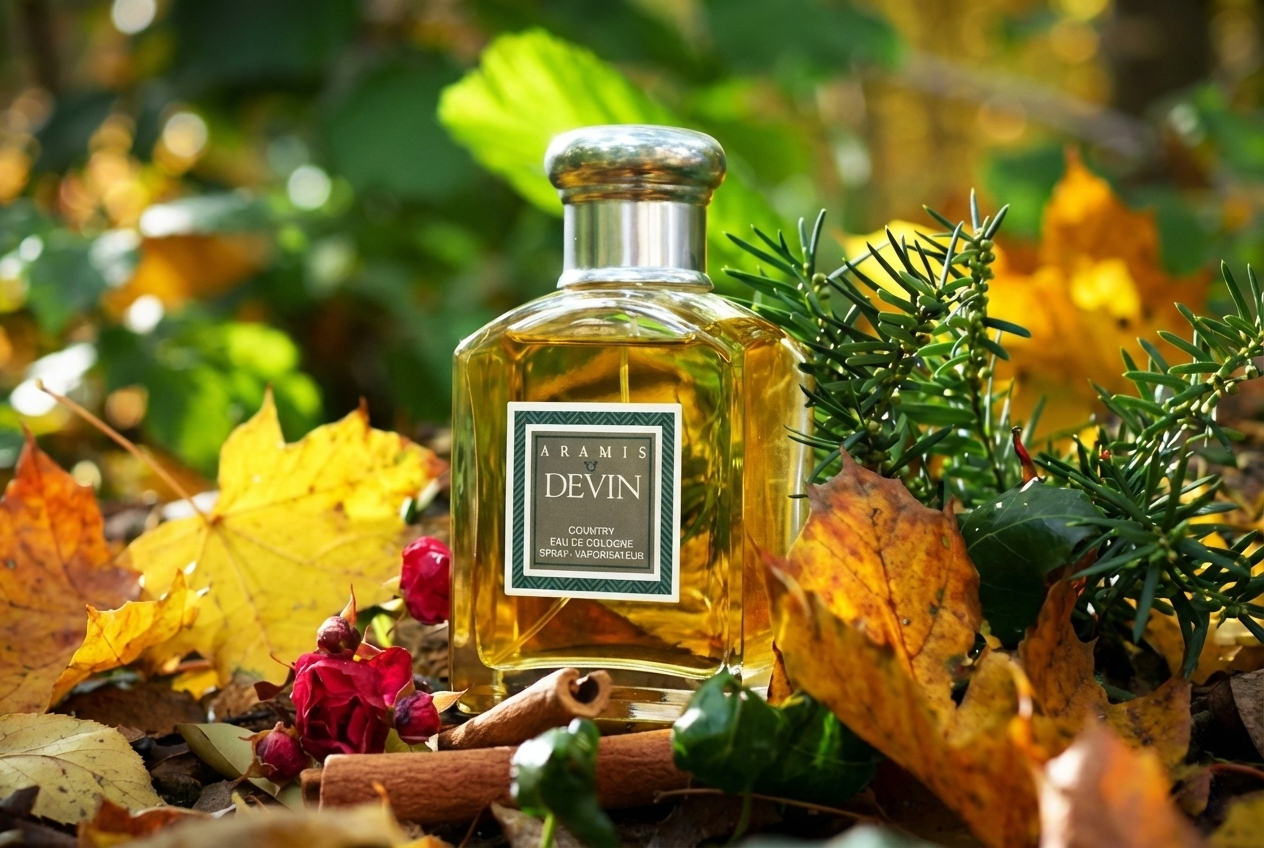 Aramis bottle with yellow flowers