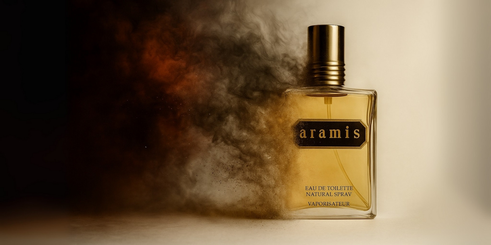 Aramis perfume with golden atmosphere